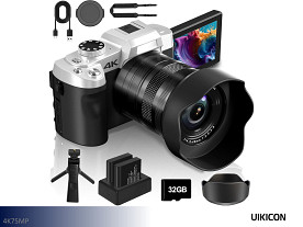 Uikicon 4K 75MP DSLR Camera (Includes Tripod)