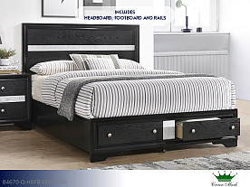 Crown Mark Regata Black Bed (Queen)