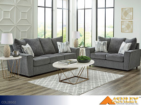 $17 Pays up to April 1* For This Ashley Stairatt Gravel Sofa and Loveseat (2 Piece Set)