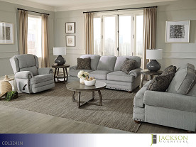 $17 Pays up to April 1* For This Jackson Singletary Nickel Sofa and Loveseat (2 Piece Set)