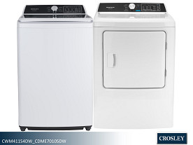 Crosley (Electric Dryer) Washer Dryer Set - W 4.1 Cu Ft | D 7.0 Cu Ft (White)