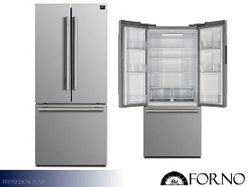 Forno  French Door Refrigerator - 18 Cu Ft (Stainless Steel)