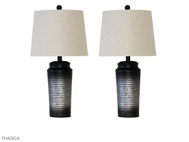 AWF Imports  Black-Silver Lamps (Pair)