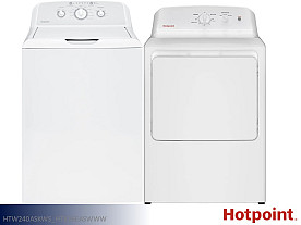GE Hotpoint Top Load Washer & Electric Dryer Set - W: 3.8cf | D: 6.2cf (White)