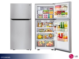 LG LG 20cf Stainless Steel Top Mount Fridge Refrigerator with Top Mount Freezer