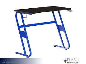 Flash Furniture Optis Gaming Desk - Ergonomic | Cup Holder | Headphone Hook (Blue)