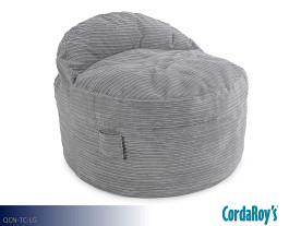 CordaRoys Terry Corduroy Bean Bag Bed Light Gray  (Queen)
