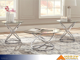 Ashley Hollynyx Chrome Occasional Table Set (3 Piece Set)