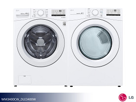 LG Front Load Front Load Washer Dryer Set - W: 4.5cf | D: 7.4cf (white)