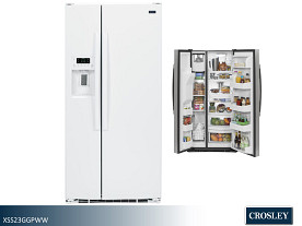 Crosley Ice and Water Side by Side Refrigerator - 23 Cu Ft (White)